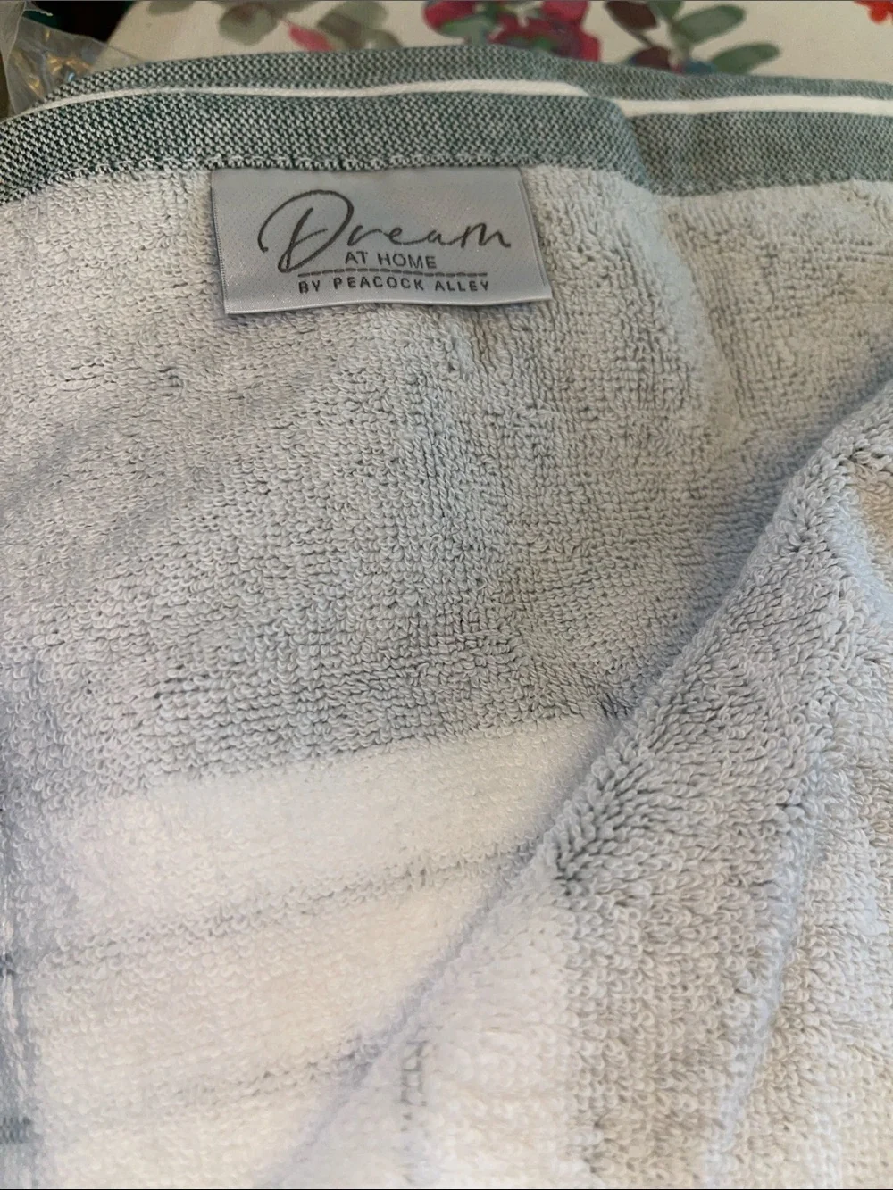 Peacock Alley Light Gray and White Striped 100% Turkish Cotton Beach Towel